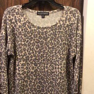 Leopard print sweater blouse